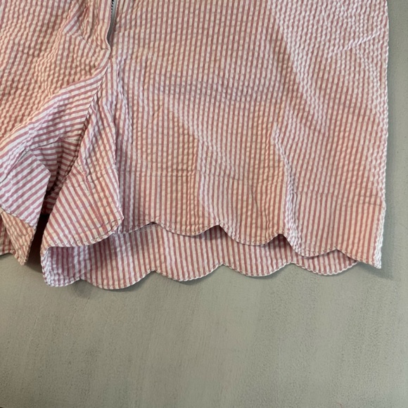 Loft Outlet Women’s 4” Short Pink and White Stripe Scalloped Shorts Sz 12 GUC - Picture 4 of 10